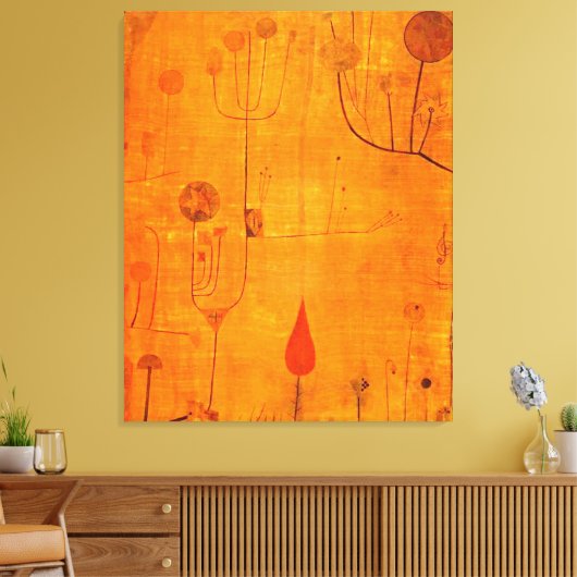 Klee - Vruchten op rood Canvas Afdruk (Insitu (Woonkamer))