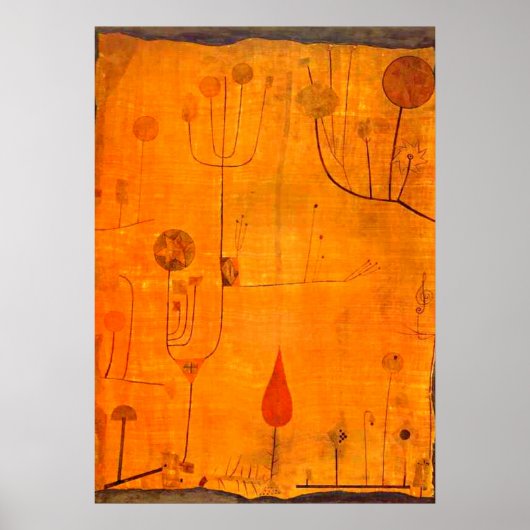 Klee - Vruchten op rood Poster (Voorkant)