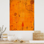 Klee - Vruchten op rood Poster (Keuken)