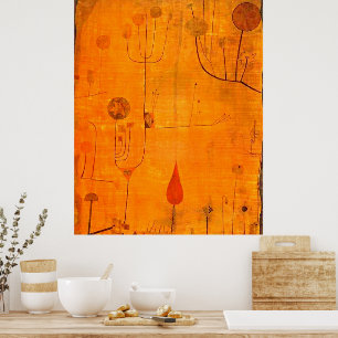 Klee - Vruchten op rood Poster