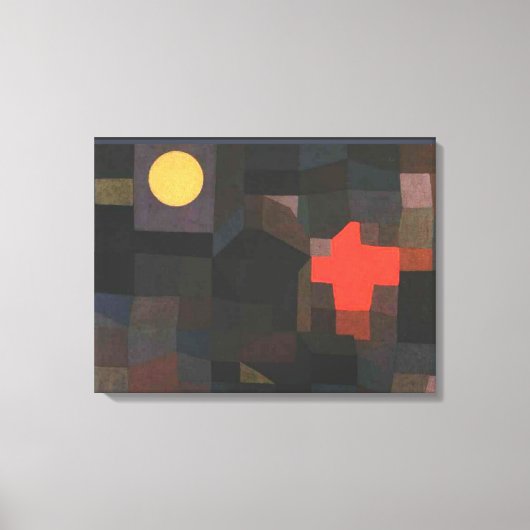 Klee - vuur, volle maan, canvas afdruk (Voorkant)