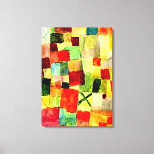 Klee - Waterverf met Dark Green Cross Canvas Afdruk