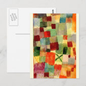 Klee - Waterverf met Donkere Groene Kruis Briefkaart (Voorkant / Achterkant)