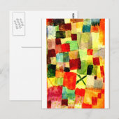 Klee - Waterverf met Donkere Groene Kruis Briefkaart (Voorkant / Achterkant)