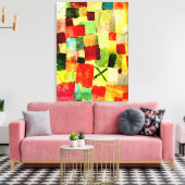 Klee - Waterverf met Donkere Groene Kruis Canvas Afdruk (Insitu (Woonkamer))