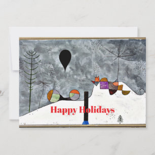 Klee - Winter, abstracte kerst kunst Feestdagenkaart