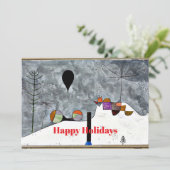 Klee - Winter, abstracte kerst kunst Feestdagenkaart (Staand voorkant)