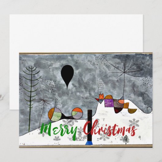 Klee - Winter Painting, Christmas greetings Notitiekaartje (Voorkant / Achterkant)