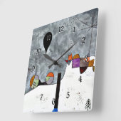 Klee - Winter, populaire schilderkunst Vierkante Klok (Hoek)