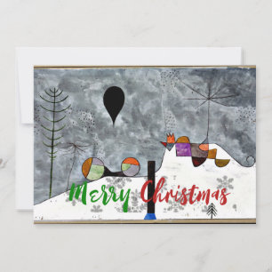 Klee - Winter Schilderij, Kerstgroeten Notitiekaartje