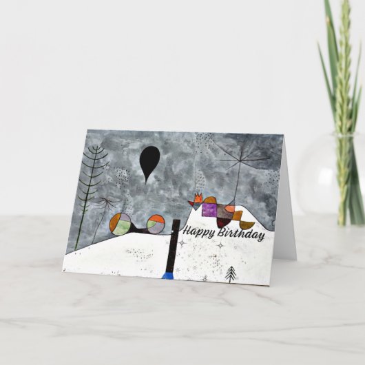 Klee - Winter, Schilderij van Paul Klee, Verjaarda Kaart (Voorkant)