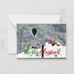 Klee - Winterschilderijen, kerstgroeten Notitiekaartje