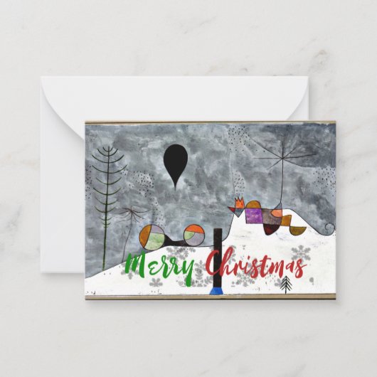 Klee - Winterschilderijen, kerstgroeten Notitiekaartje (Voorkant)