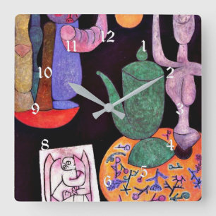 Klee - Zonder titel (Stilleven) Vierkante Klok