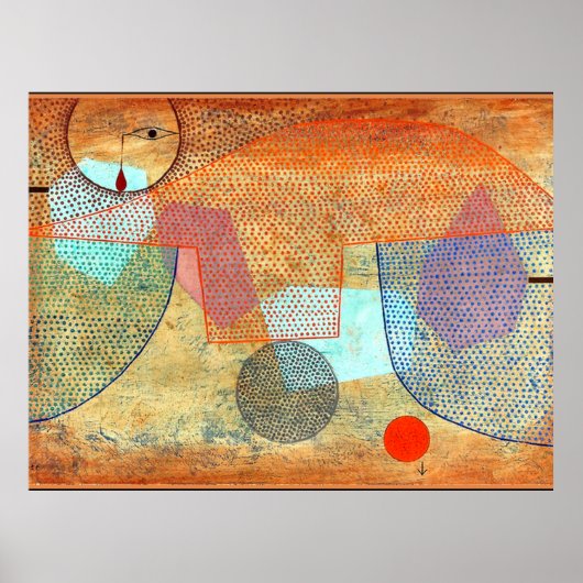Klee - Zonsondergang, abstract kunstwerk, Poster (Voorkant)
