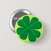 Kleeblatt vierblättrig Glücksbringer Ronde Button 5,7 Cm (Voorkant /achterkant)