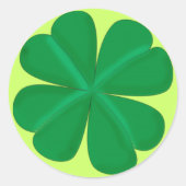 Kleeblatt vierblättrig Glücksbringer Ronde Sticker (Voorkant)