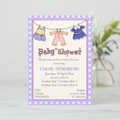 Kleed babymeisje douche gepersonaliseerd kaart (Staand voorkant)