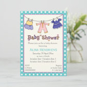 Kleed babymeisje douche gepersonaliseerd kaart (Staand voorkant)