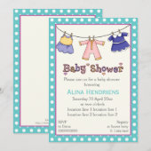 Kleed babymeisje douche gepersonaliseerd kaart (Voorkant / Achterkant)