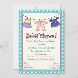 Kleed babymeisje douche gepersonaliseerd kaart