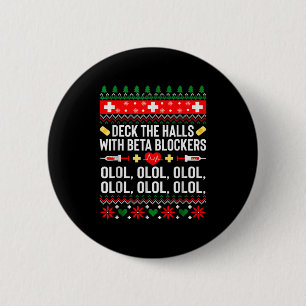 Kleed De Halls Met Beta Blokkades Verpleegster Ker Ronde Button 5,7 Cm