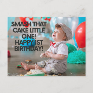 Kleed die kleine een gelukkige eerste verjaardag a briefkaart