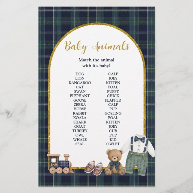 Kleed een klein heer Baby Shower Spel Bord (Voorkant)