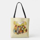 Kleed, geel, meisje-schattig tote bag (Achterkant)