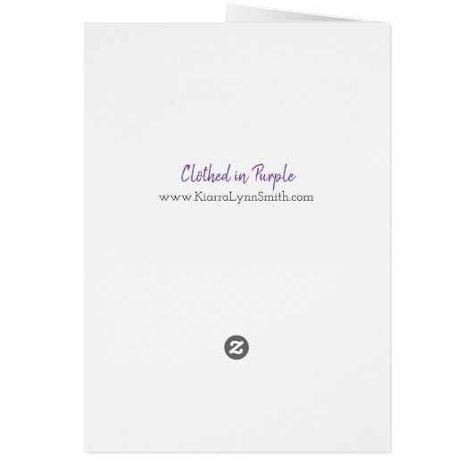 Kleed in Paarse Notecard (Achterkant)