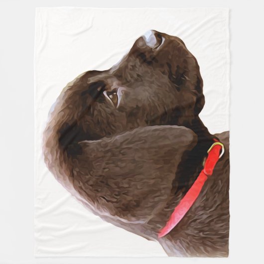 Kleed in rood - chocolade Labrador Puppy Fleece Deken (Voorkant)