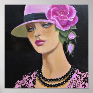 Kleed in roze poster