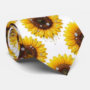 Kleed Je Casual   Zonnebloemen en Diamanten Stropdas