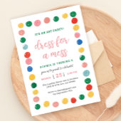 Kleed je voor een rommelige verfpaintingparty voor kaart