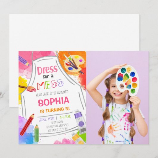 Kleed Je Voor Een Troep Kunst Verjaardagsfoto Kaart (Voorkant / Achterkant)