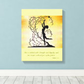 Kleed met het Canvas van de Muur van de Sterkte en Afdruk (Insitu (Houten vloer))