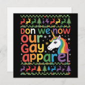 Kleed Ons Nu In Ons Homo Kleding Eenhoorn Homo Ker Feestdagenkaart (Voorkant / Achterkant)