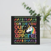 Kleed Ons Nu In Ons Homo Kleding Eenhoorn Homo Ker Feestdagenkaart (Staand voorkant)