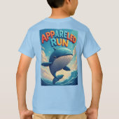 Kleed Run: Speelse Cartoon Walvis T-shirt (Achterkant)