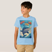 Kleed Run: Speelse Cartoon Walvis T-shirt (Voorkant volledig)