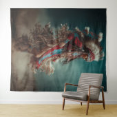 Kleed van dansende inheemse Amerikaan Wandkleed (In Situ (horizontaal))