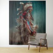 Kleed van dansende inheemse Amerikaan Wandkleed (In situ)