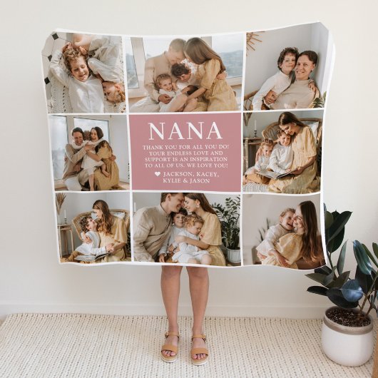 Kleeddeken met eigen tekst Nana Fleece Dekbed Pers Deken