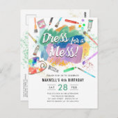 Kleedje voor een rommelige kids kunst verf schilde briefkaart (Voorkant / Achterkant)