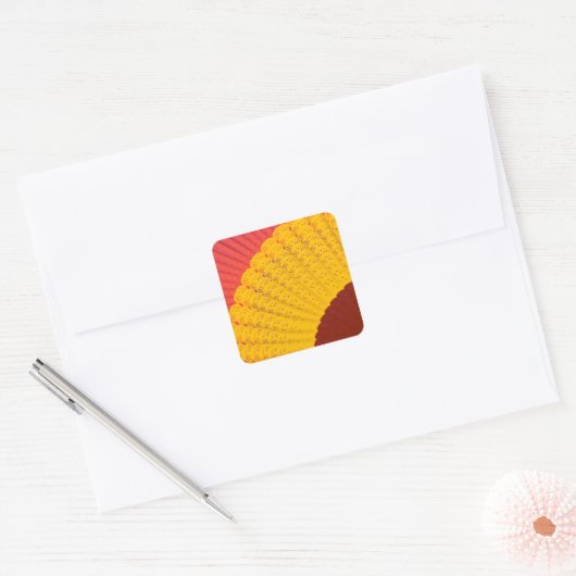 Kleedje, waaier vierkante sticker (Envelop)