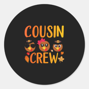 Kleef Crew Thanksgiving Kids Familie Matching Turk Ronde Sticker