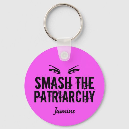 Kleef de gepersonaliseerde roze feminist van het p sleutelhanger (Achterkant)