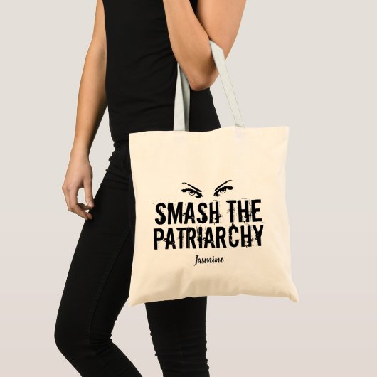 Kleef het Patriarchy Feminist Citaat Gepersonalise Tote Bag (Voorkant (product))