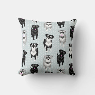 Kleef kleine Schnauzers op de Stijl van het Retro Kussen