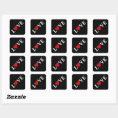 Kleef zwart-witminimalistisch elegant vierkante sticker (Vel)
